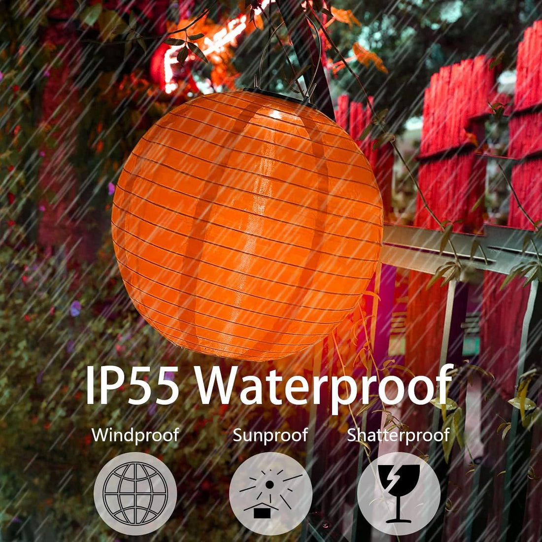 10X10 inch Solar Powered Outdoor Hanging Lanterns