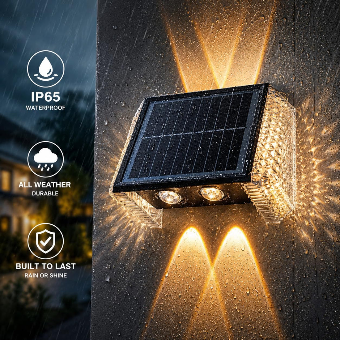 Solar Powered Modern Outdoor Wall Light