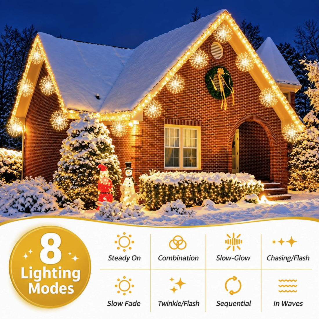 Starburst Plug-in 4 Tube 360 LED String Light
