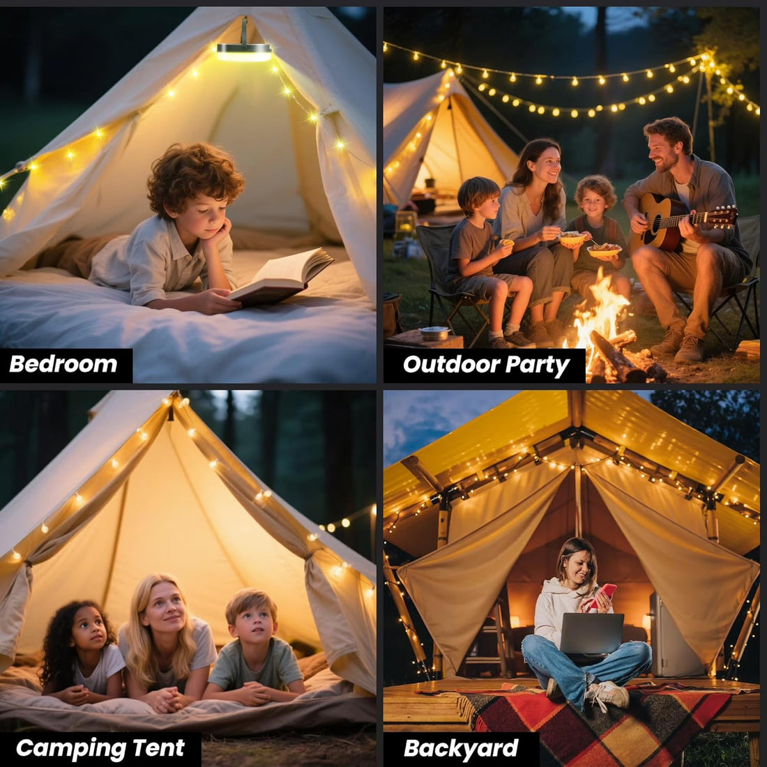 USB Rechargeable & USB Output Charging Camping LED String Lights- 10Mtr