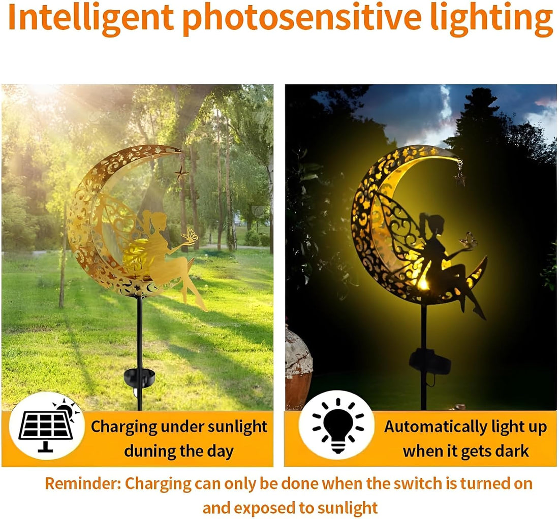 Solar Powered Fairy Moon Stake Light