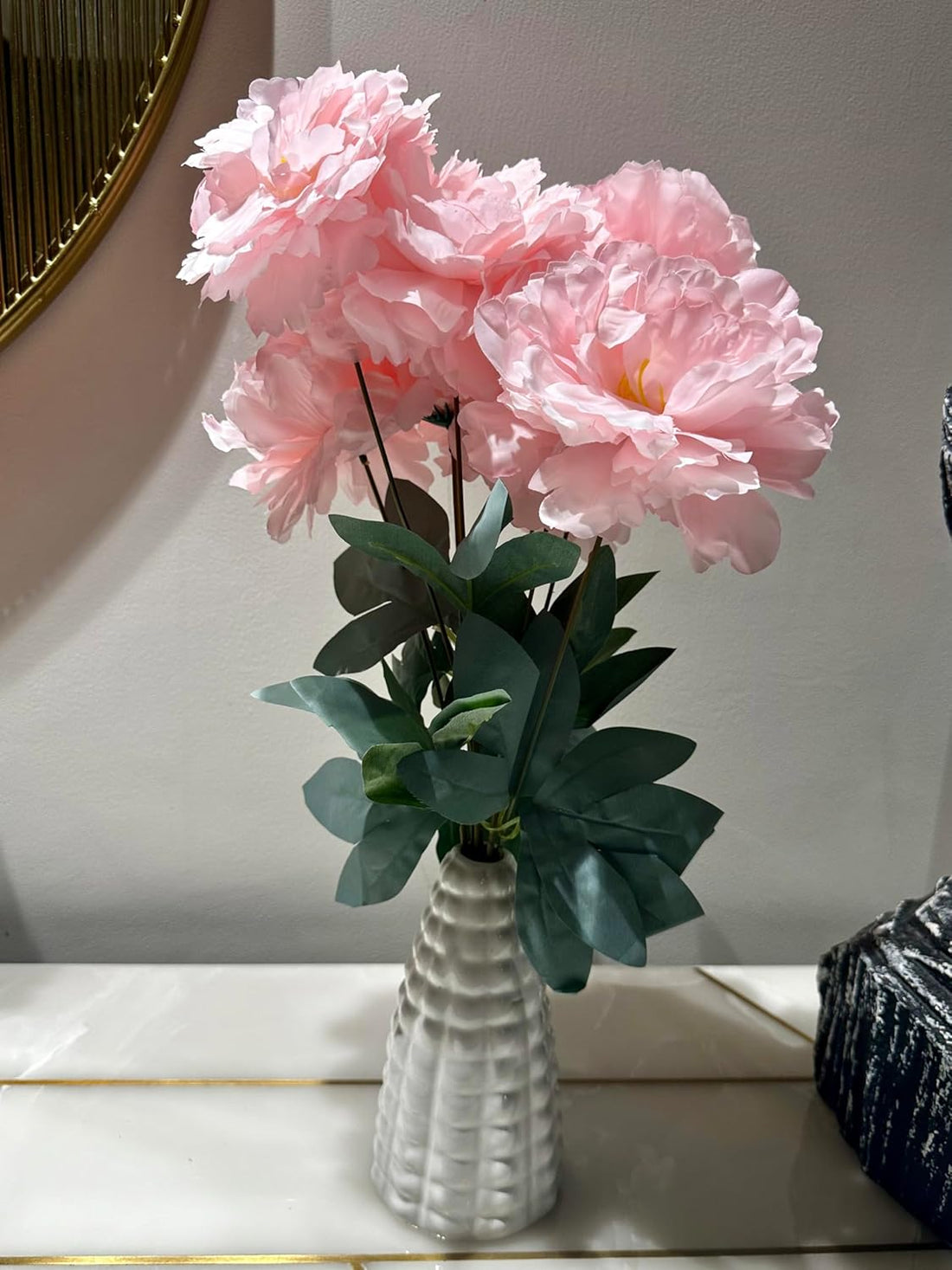 Peony Decorative Artificial Fake Faux Flower ( Pink )