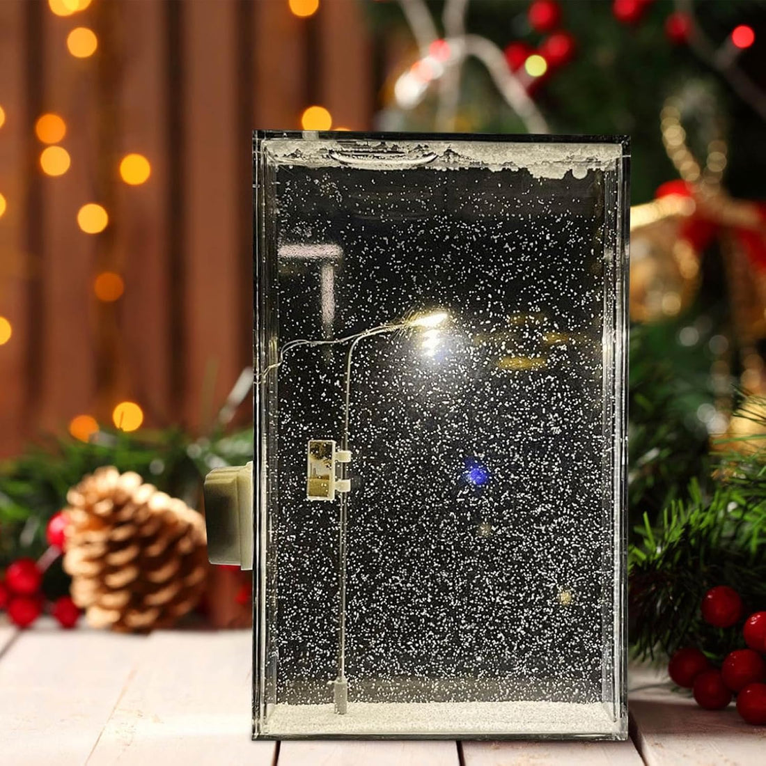 Street Light Snow Globe Handmade DIY Snow Scenery (15.5cm)