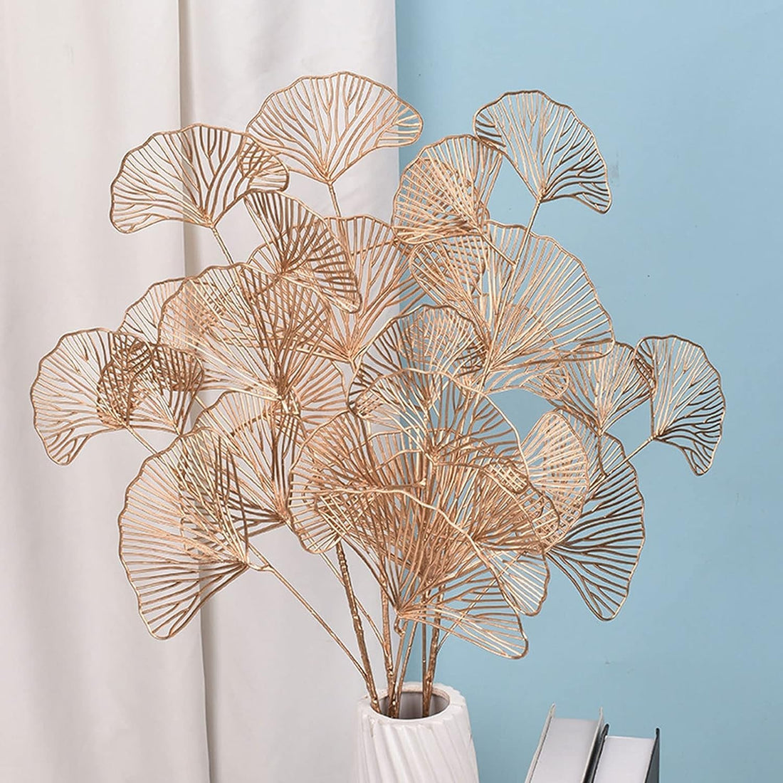 Artificial Apricot Leaves Plants (70 cm, Pack of 3, Flower Bunch)