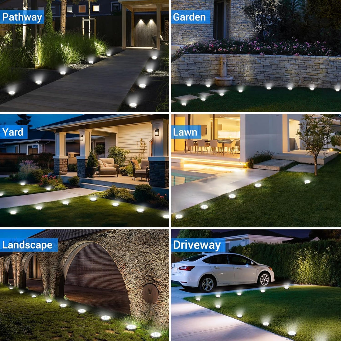 Outdoor Mini Solar Disc Light (Pack of 4)