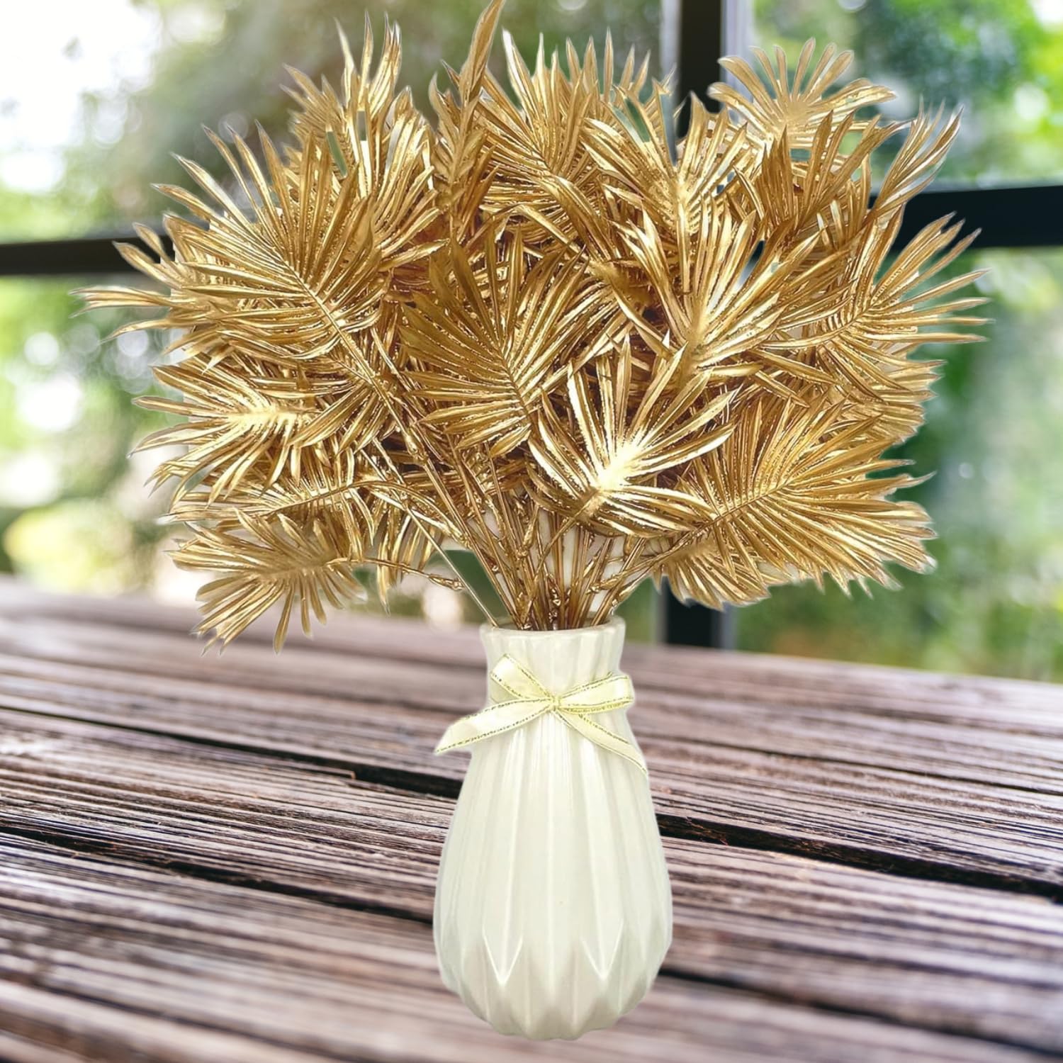 Artificial Fan Leafs Plants For Home decor (30 inch, Pack of 3, Flower Bunch)