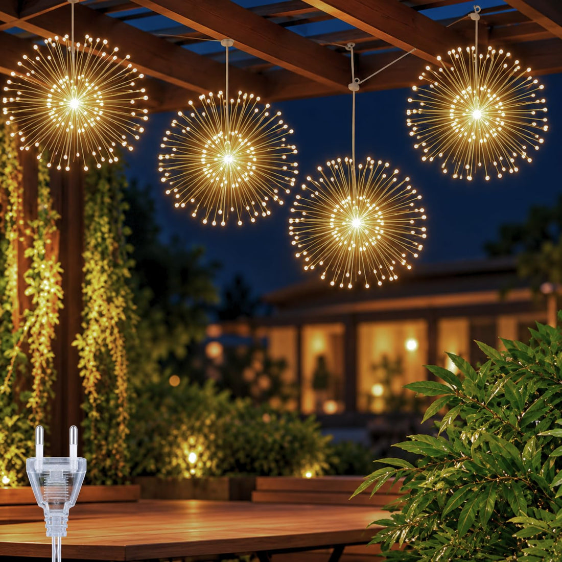 Starburst Plug-in 4 Tube 360 LED String Light