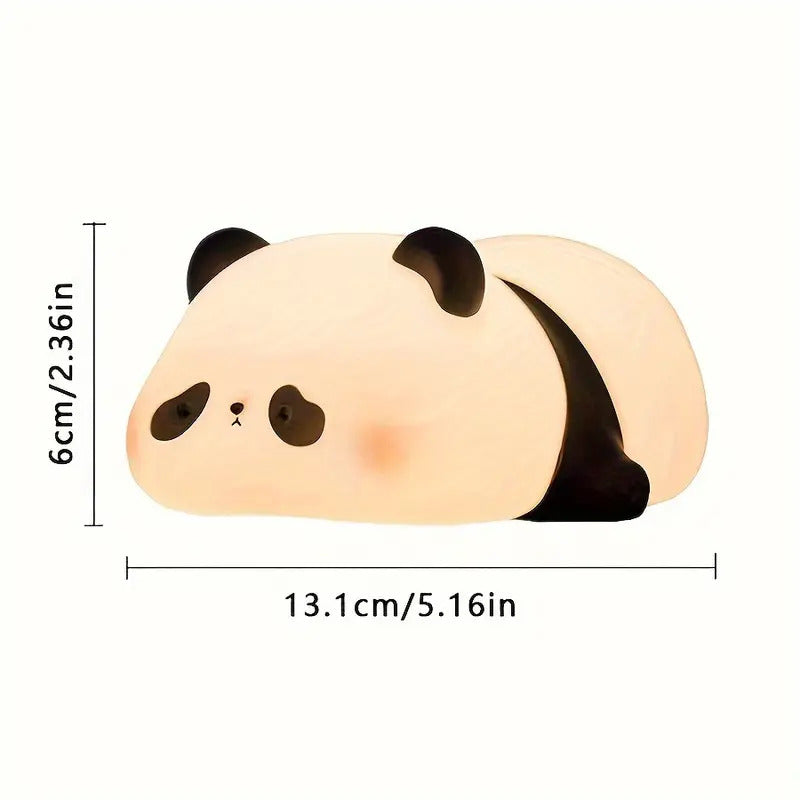 Soft Silicone Cute Sleeping Panda Night Light- Multicolor