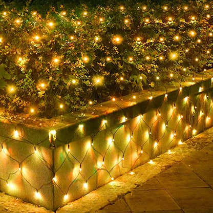 192 LED String Lights 2 X 2 Meter Net Mesh Lights Fishing Net Lights Indoor Outdoor Decor (Warm White)