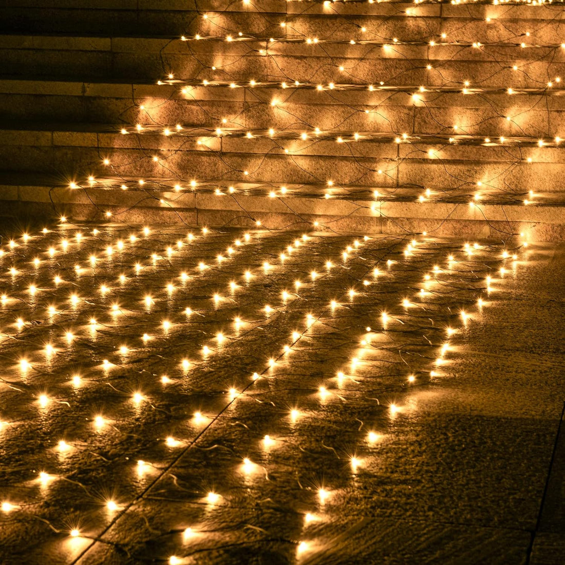 192 LED  Net Mesh String Lights - 2 X 2 Meter (Warm White)