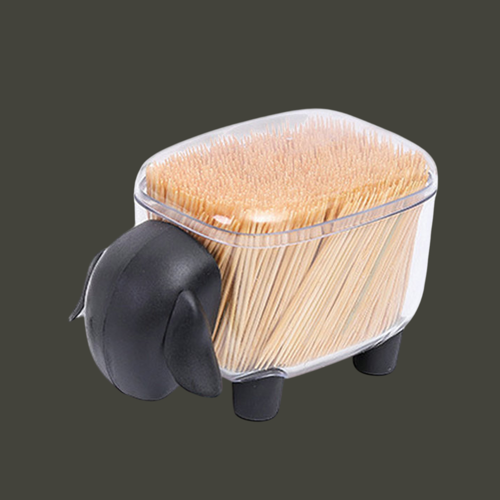 Cotton Ball And Swab Holder Organizer With Lid, Bathroom Jars, Q-Tips Swab Toothpick Dispenser Canister Organizer-Sheep Black (Pack of 1)