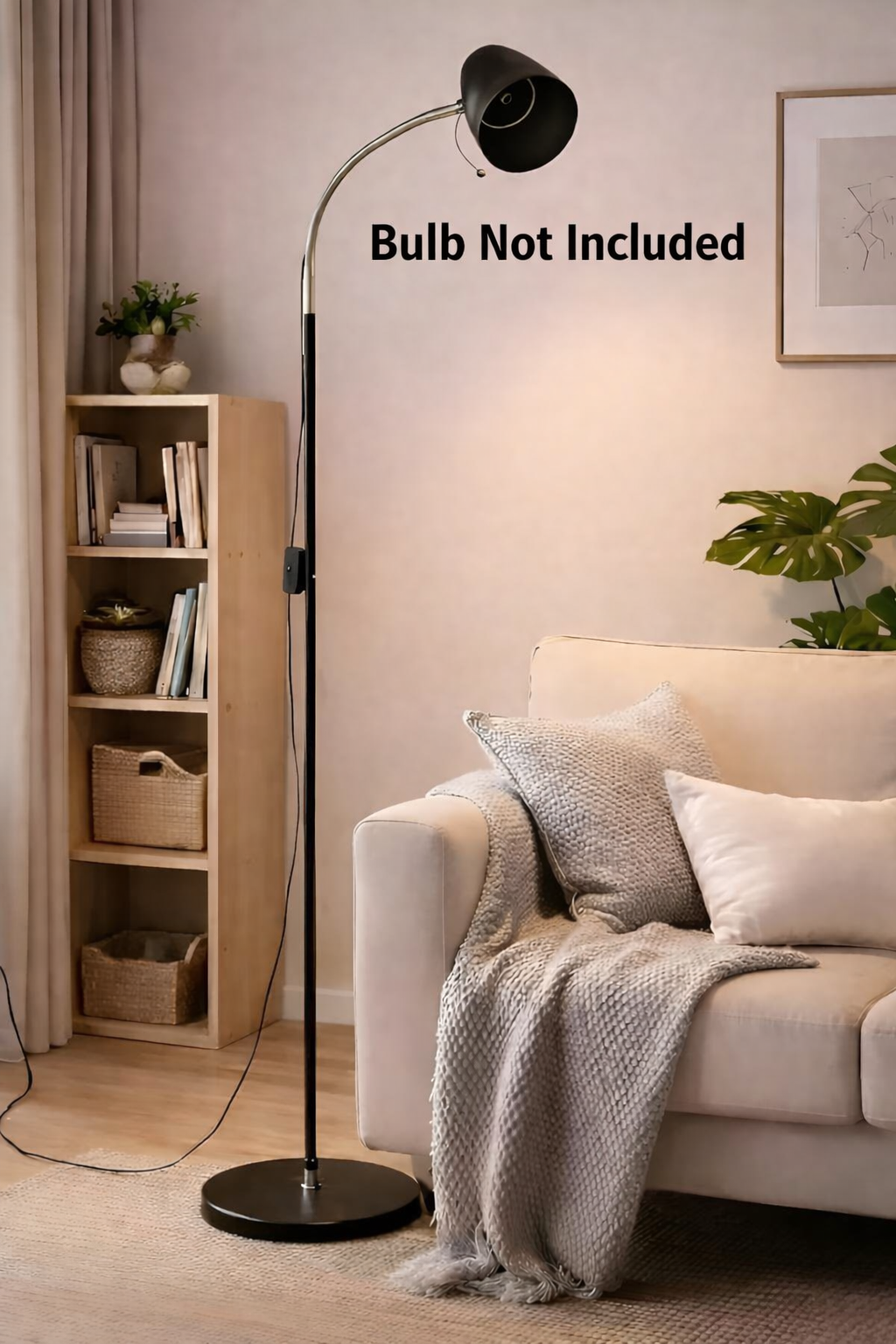 24W Adjustable Gooseneck Modern Floor Lamp (Bulb Not Included)