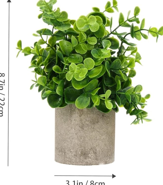 HomeXO Lifelike Artificial Stonepot Eucalyptus Plant for Effortless Indoor and Outdoor Beauty and Convenience Across Home, Office, and Bathroom Décor