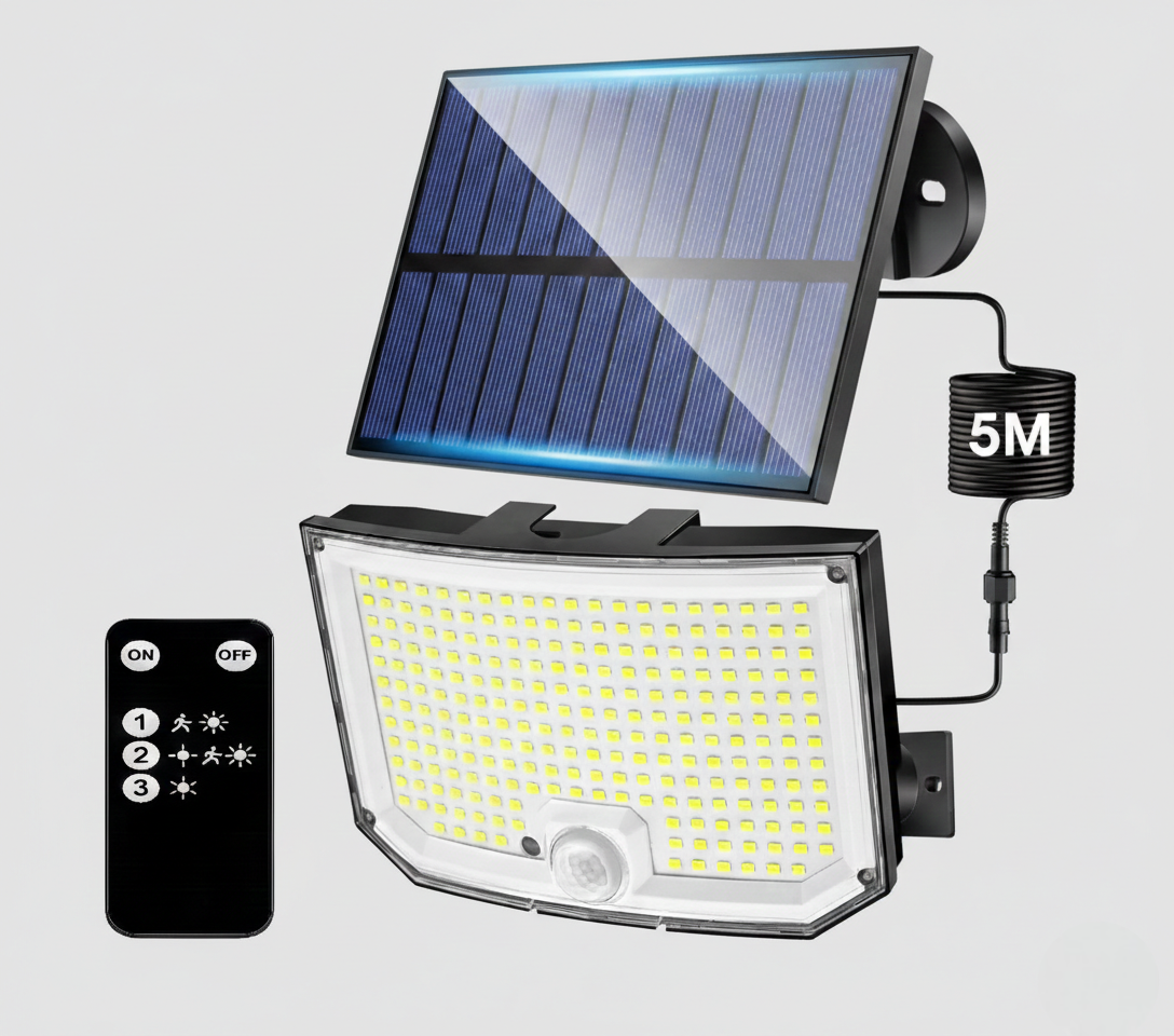 Solar LED Flood Light With 5 Meter Attached Cable