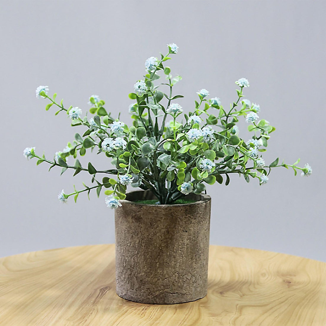 Artificial BB Breath Flower With Stonepot - Blue