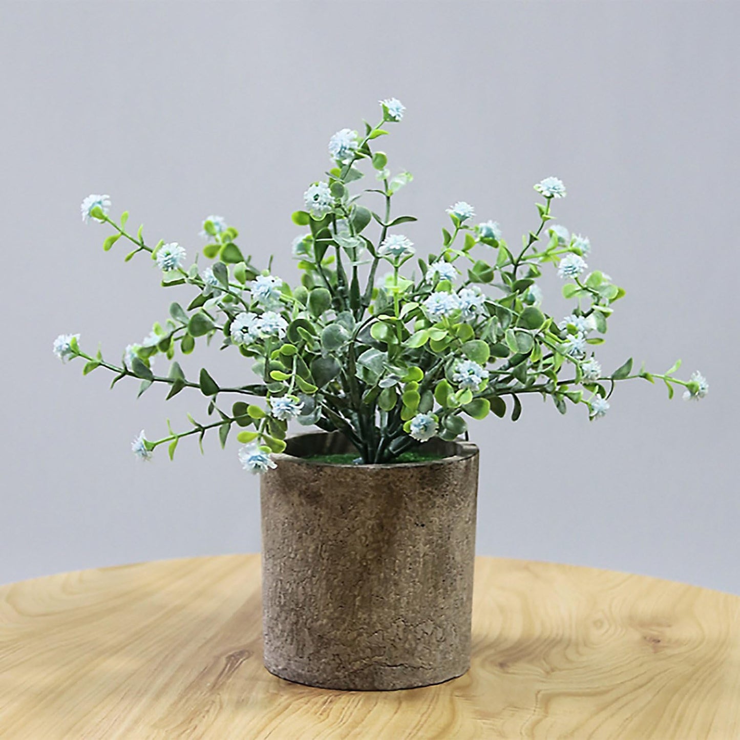 HomeXO Artificial Stonepot Blue BB Breath Flower Indoor Outdoor Plant: Lifelike Beauty,Ideal for Home Décor, No Maintenance Required, Perfect for Weddings, Home Decor, Office, Events, and Gifts