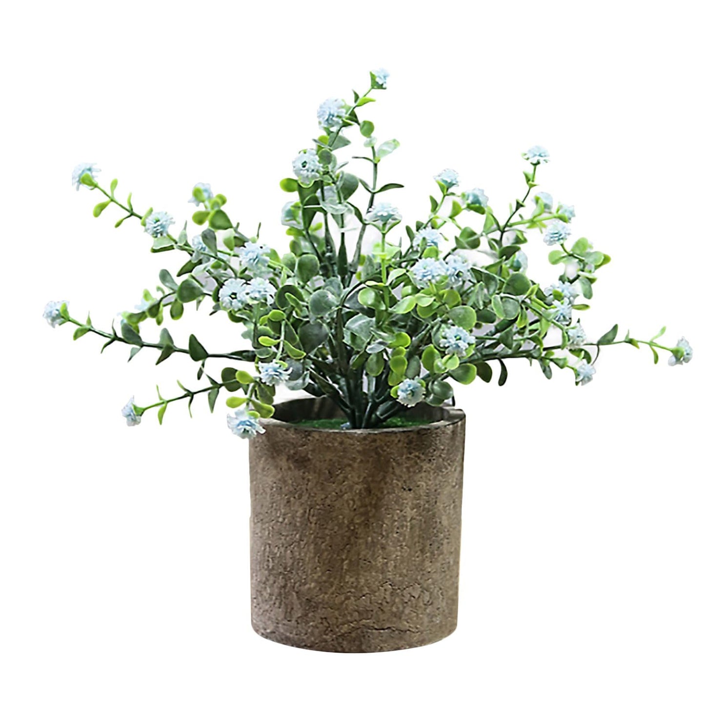 HomeXO Artificial Stonepot Blue BB Breath Flower Indoor Outdoor Plant: Lifelike Beauty,Ideal for Home Décor, No Maintenance Required, Perfect for Weddings, Home Decor, Office, Events, and Gifts