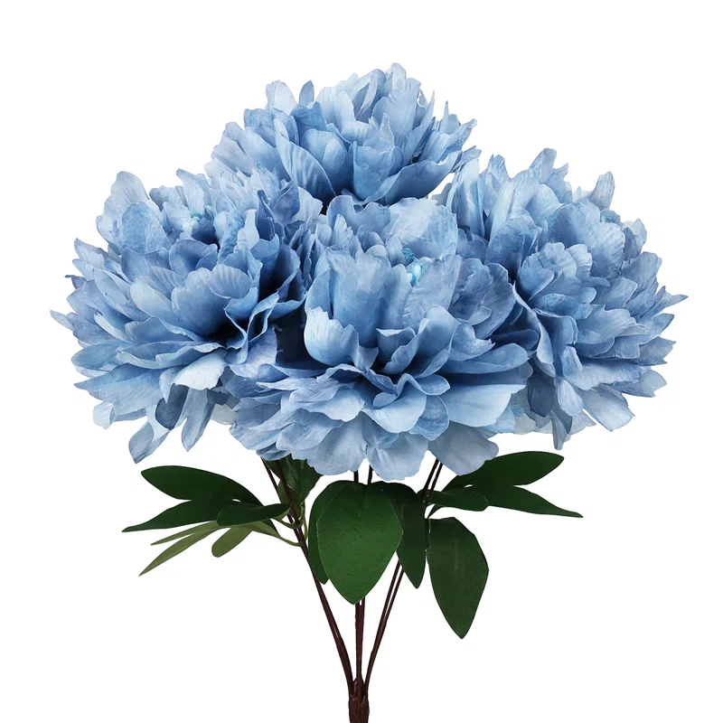 Peony Decorative Artificial Fake Faux Flower ( Dark Blue )