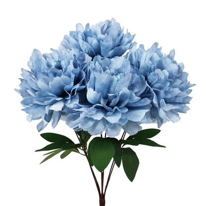 HOMEXO Peony Decorative Artificial Fake Faux Flower Plants Silk Arrangements Wedding Bouquets Decoration Home Kitchen Garden Party Table Floral centerpieces DIY (Dark Blue)