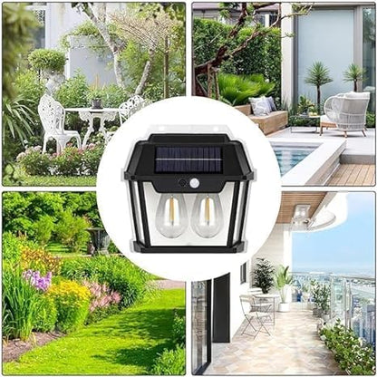 XERGY Waterproof IP65 Exterior Outdoor Wall LED Lamp with Motion Sensor, Automatic Human Body Induction,Wireless Night Lamp for Wall Home Garden (Black)
