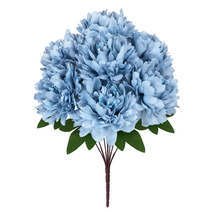 HOMEXO Peony Decorative Artificial Fake Faux Flower Plants Silk Arrangements Wedding Bouquets Decoration Home Kitchen Garden Party Table Floral centerpieces DIY (Dark Blue)