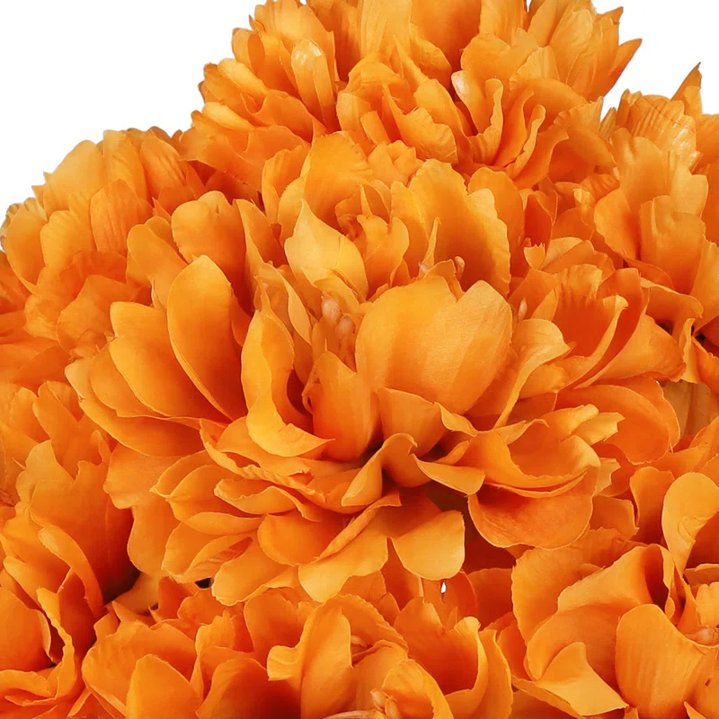 HOMEXO Peony Decorative Artificial Fake Faux Flower Plants Silk Arrangements Wedding Bouquets Decoration Home Kitchen Garden Party Table Floral centerpieces DIY (Orange)