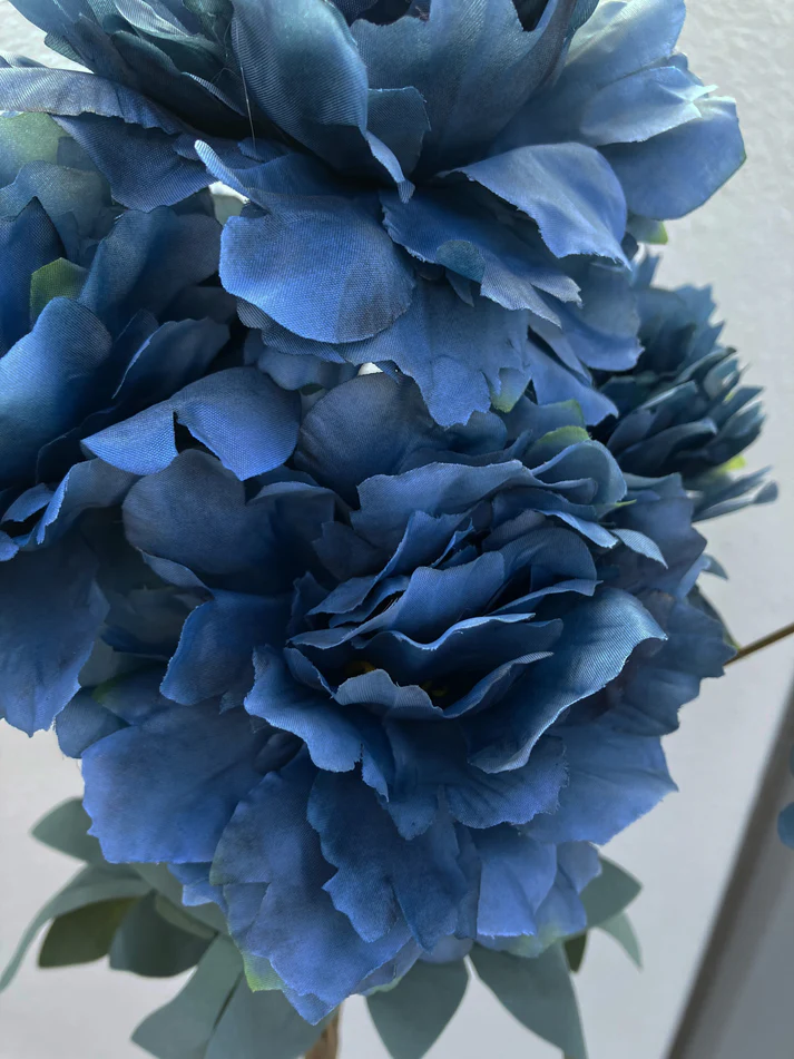 Peony Decorative Artificial Fake Faux Flower ( Dark Blue )