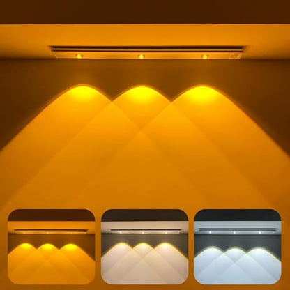 XERGY LED Under Cabinet Wireless Lights, Under Counter Closet Lights with Motion Sensor, USB Rechargeable Light Strip for Indoor Kitchen Closet Stairway (Cabinet Light Rechargeable 40 CM)