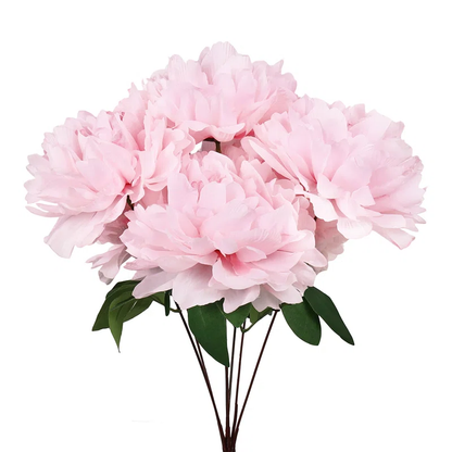 HOMEXO Peony Decorative Artificial Fake Faux Flower Plants Silk Arrangements Wedding Bouquets Decoration Home Kitchen Garden Party Table Floral centerpieces DIY (Pink)