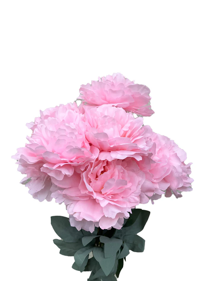 HOMEXO Peony Decorative Artificial Fake Faux Flower Plants Silk Arrangements Wedding Bouquets Decoration Home Kitchen Garden Party Table Floral centerpieces DIY (Pink)