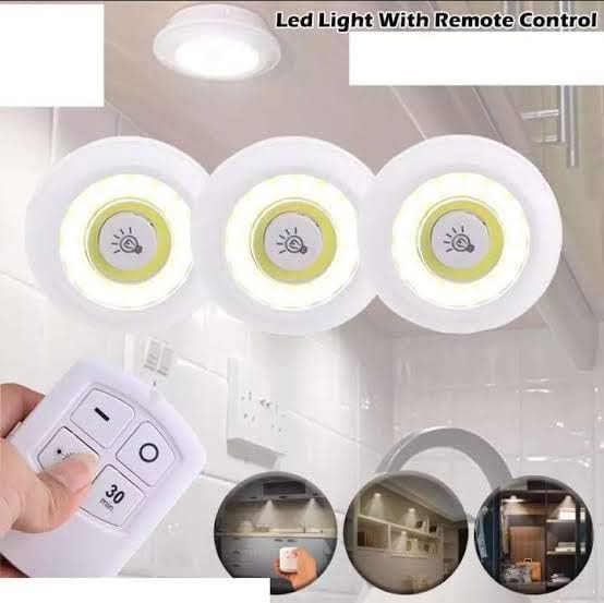 XERGY LED Under Cabinet Wireless Lights, COB LED Touch Lights with Remote Control, Battery Powered Touch Sensor Cabinet Lights, LED Tap Night Lights for Kitchen, Bedroom, Stairs (3 Piece with Remote)