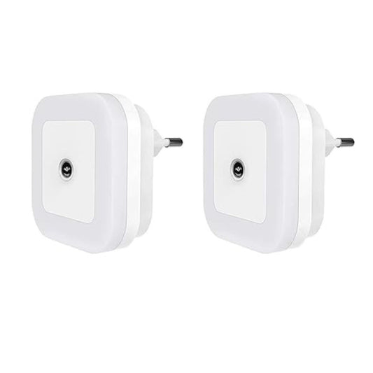 LED Night Light Lamp with Smart Sensor Dusk to Dawn Sensor, Daylight Cool - White, 0.5W Plug-in, (Square) 2-Pack