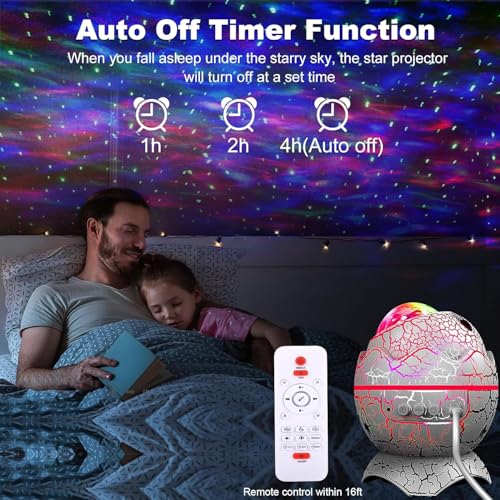 Dinosaur Egg Shape Galaxy Star Projector Night Light - White