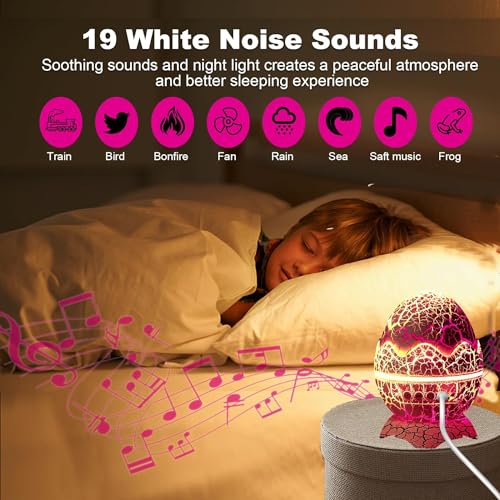 Dinosaur Egg Shape Galaxy Star Projector Night Light - White