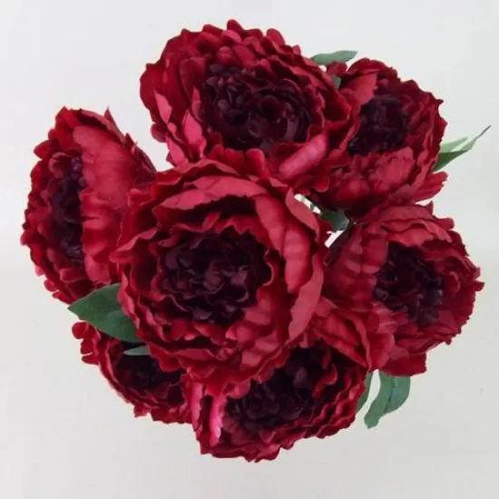 Peony Decorative Artificial Fake Faux Flower ( Red )
