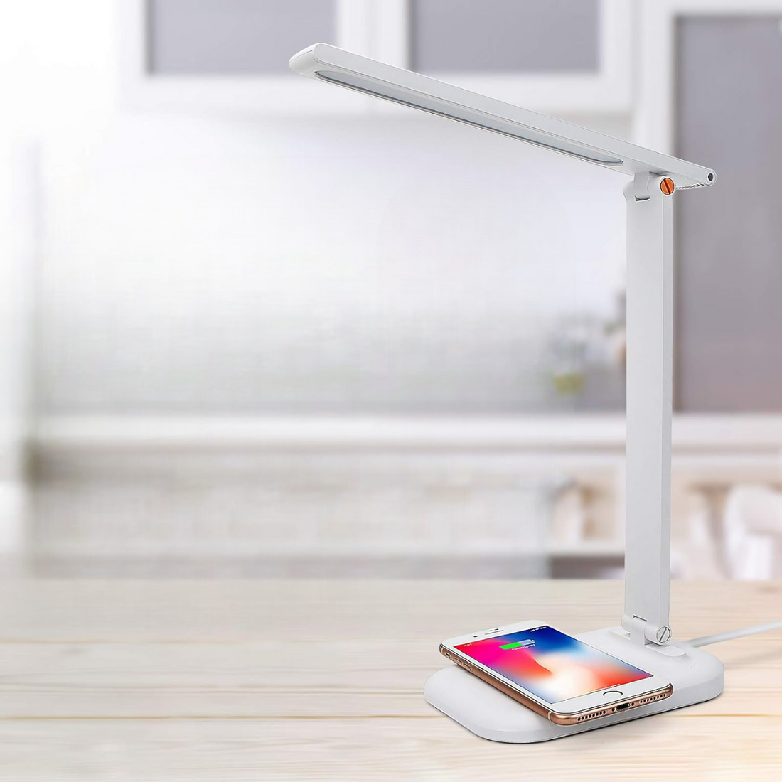 LED Desk Lamp With Wireless Charger & Touch Control - (White)