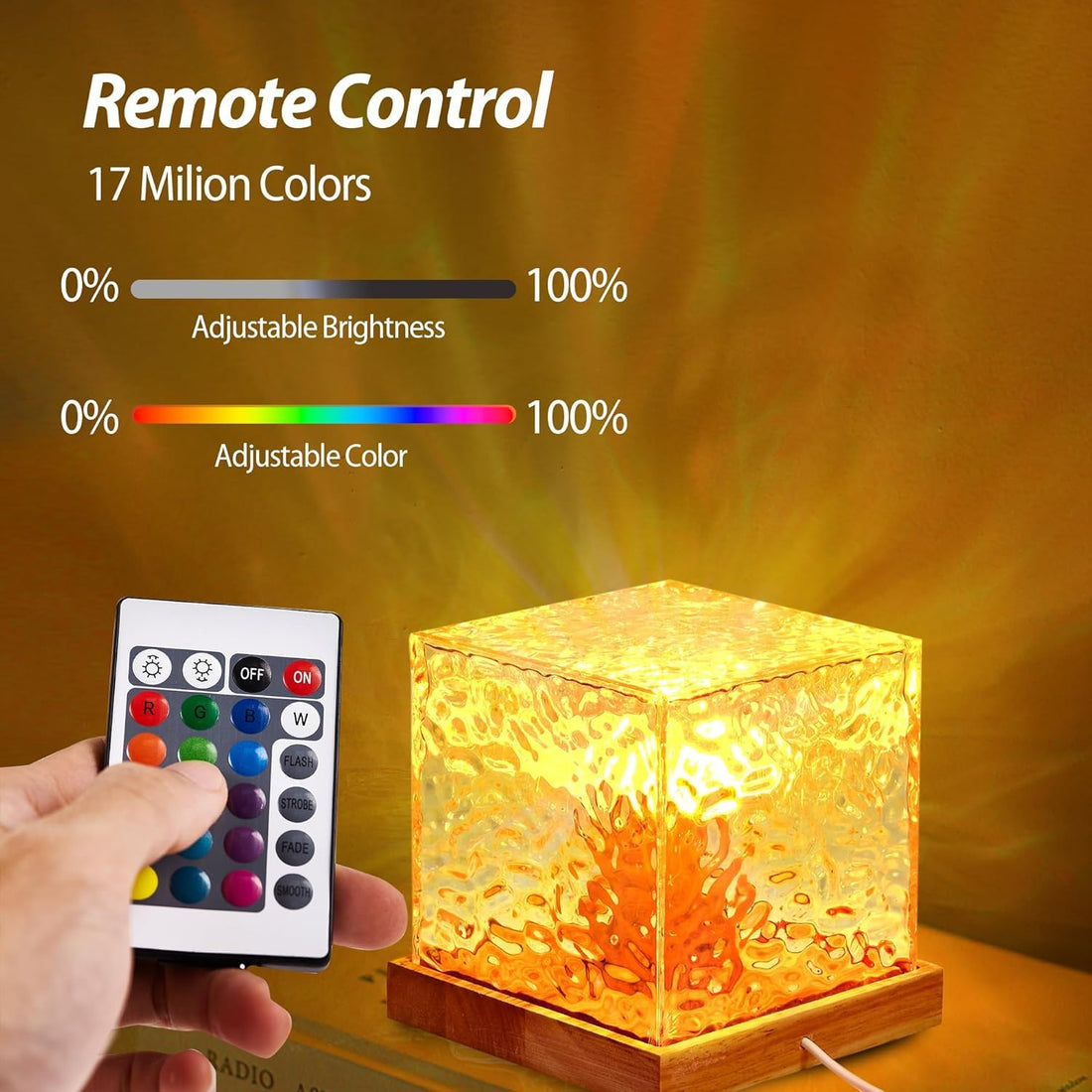 Mini Ocean Wave Projector Light With Remote - Transparent