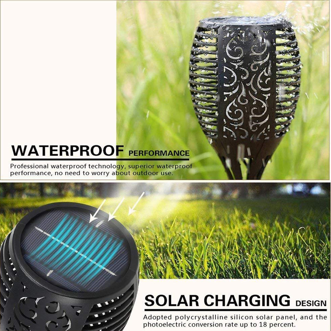 Solar Flame Flickering Torch Light ( Pack of 2)
