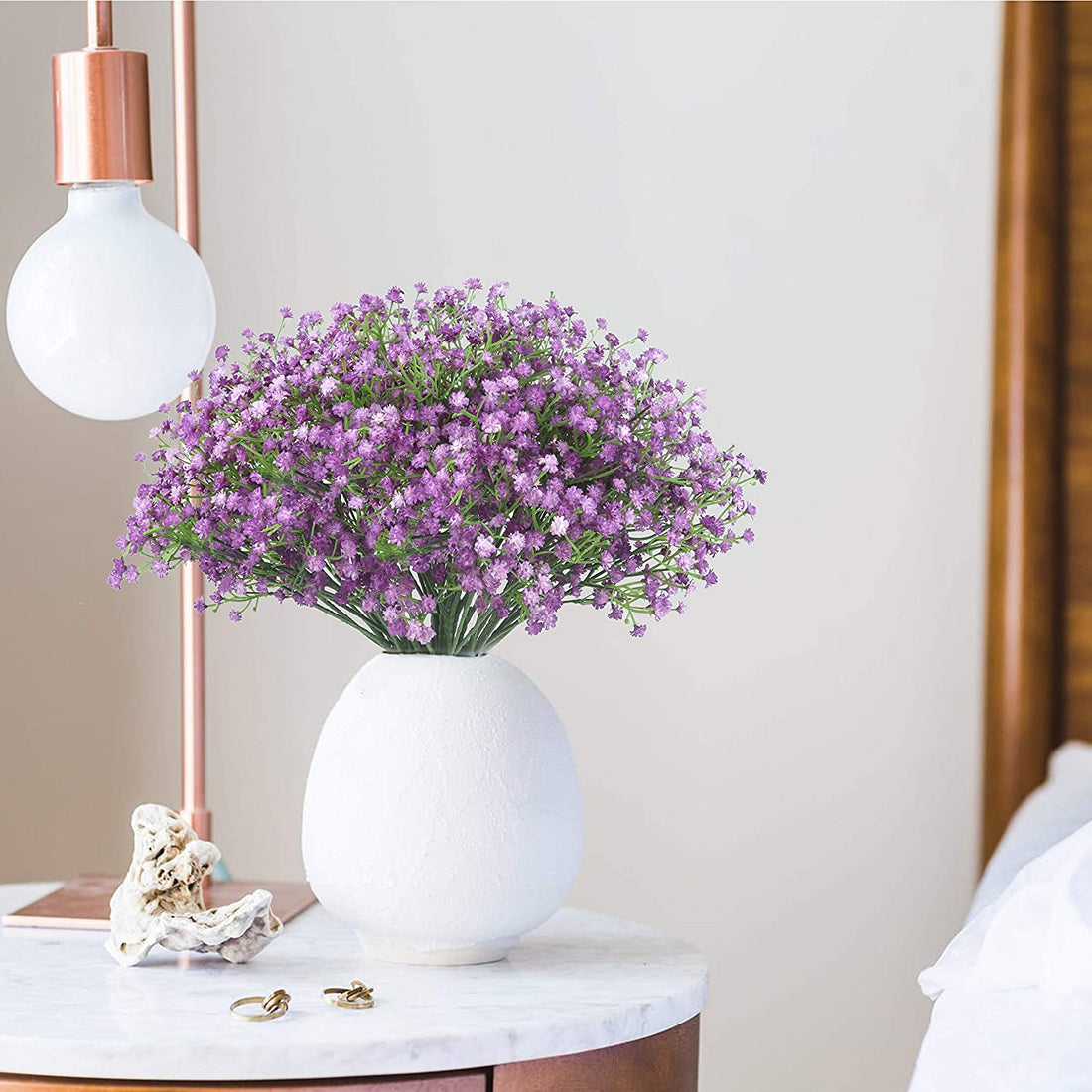 Artificial Baby Breath Real Touch Flower - Purple (20 inch, Pack of 4, Flower Bunch)