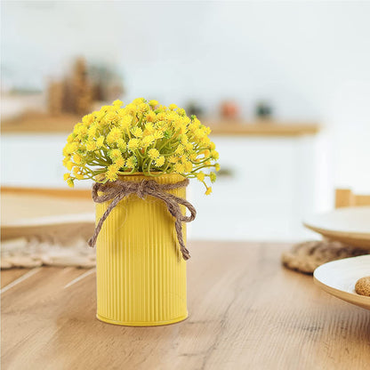 HomeXO Artificial Baby Breath 5 Pcs Yellow color Real Touch Flowers Height 20" for for Vases Bouquets Indoor Outdoor Home Kitchen Office Table Centerpieces Arrangement Decoration (Yellow 5 pcs)