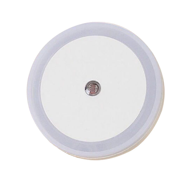 Xergy LED Night Light Circle Shape Color-Cool White , with Smart Sensor Dusk to Dawn Sensor, Daylight White for Bedroom, Bathroom, Kids Girls room (White)