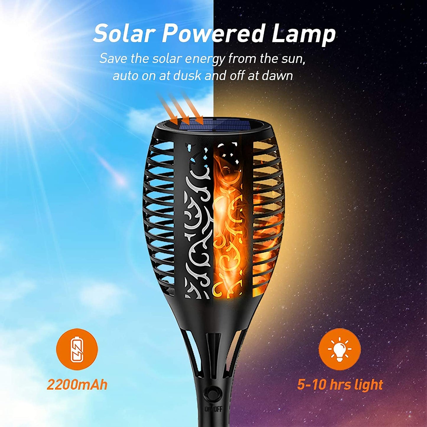 Solar Flame Mashaal Torch Outdoor Garden Light Waterproof LED