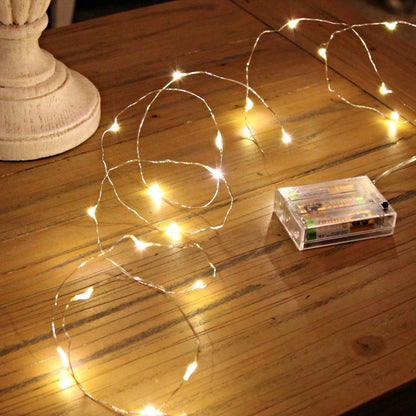 XERGY Battery Powered Copper Wire 10 Meter 100 LED's Fairy String Lights for Home Decoration, Diwali, Lighting for Home Decoration - Warm White