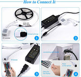 RGB LED Strip Light With 44 Key IR Remote Controller & Power Supply - 10 Meter
