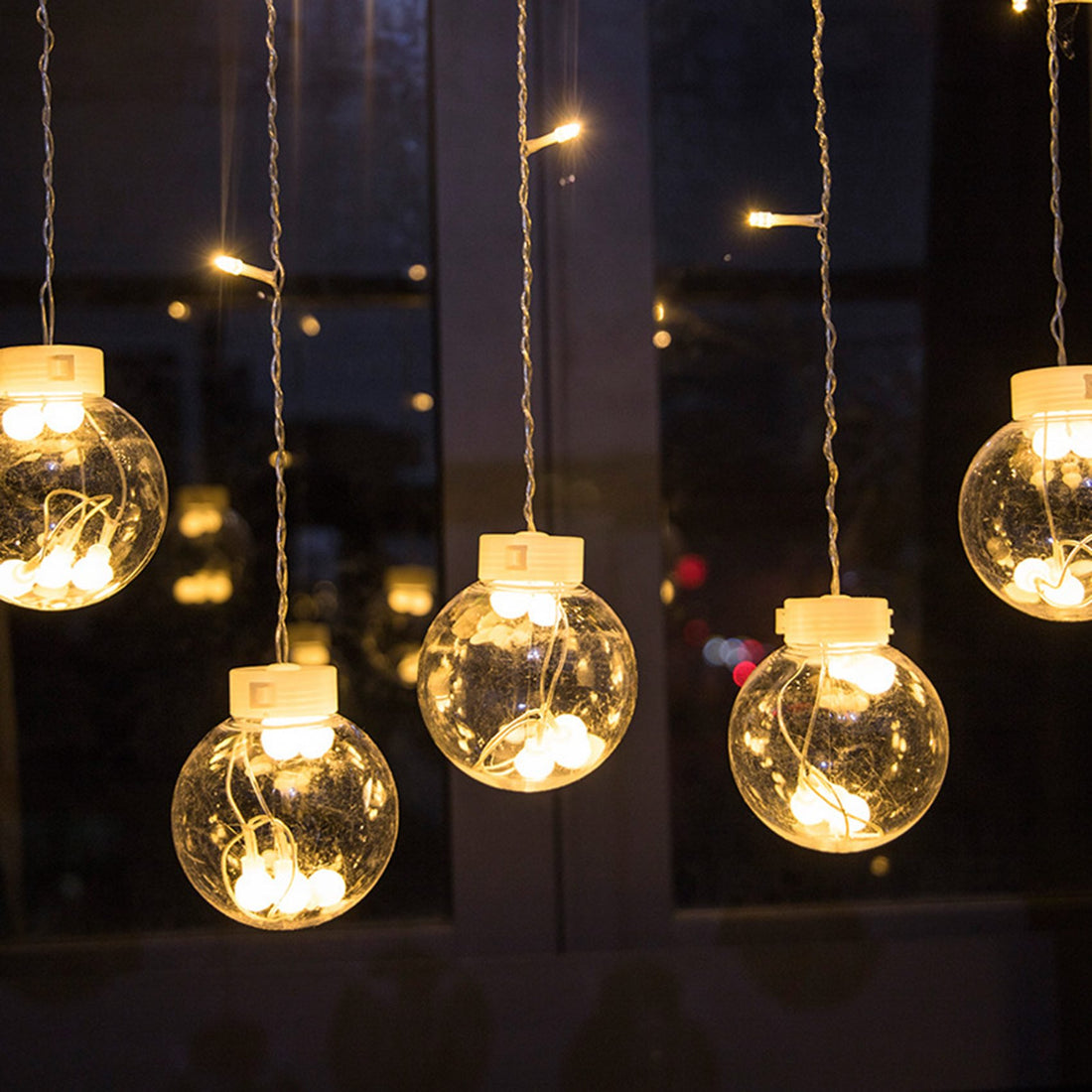96 Led, 12 Wishing Ball LED Curtain String Lights (Warm White)