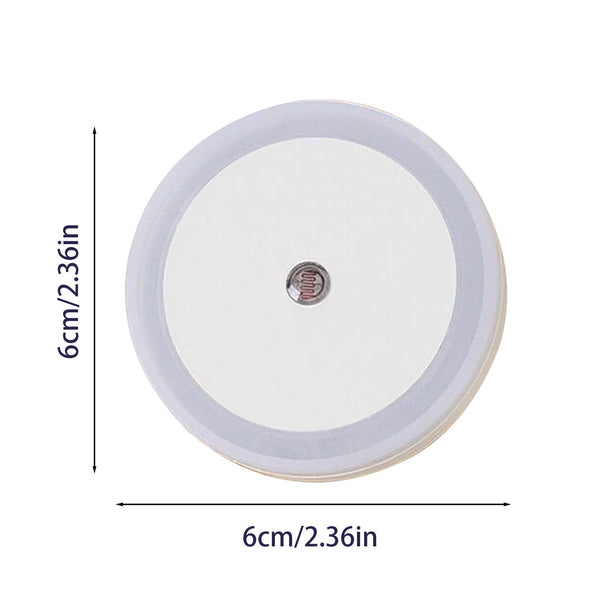 Xergy LED Night Light Circle Shape Color-Cool White , with Smart Sensor Dusk to Dawn Sensor, Daylight White for Bedroom, Bathroom, Kids Girls room (White)