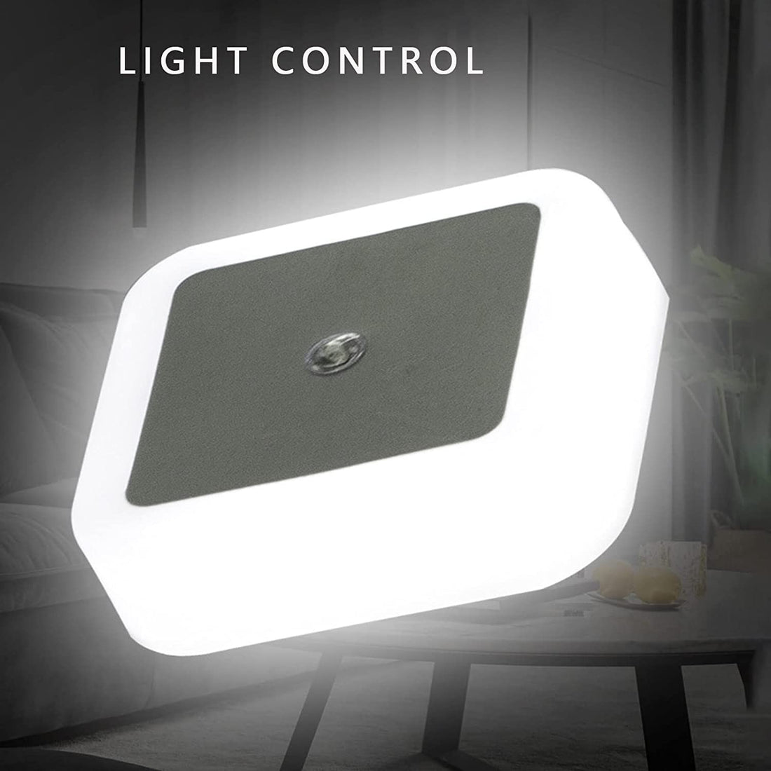Plug-in LED Night Light With Auto Dusk-To-Dawn Sensor ( Square, White )