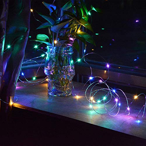 XERGY Battery Powered Copper Wire LED String Lights for Decoration, Diwali, Christmas Tree Decoration Lights ,10 Meter - Multi Color (Pack of 1)