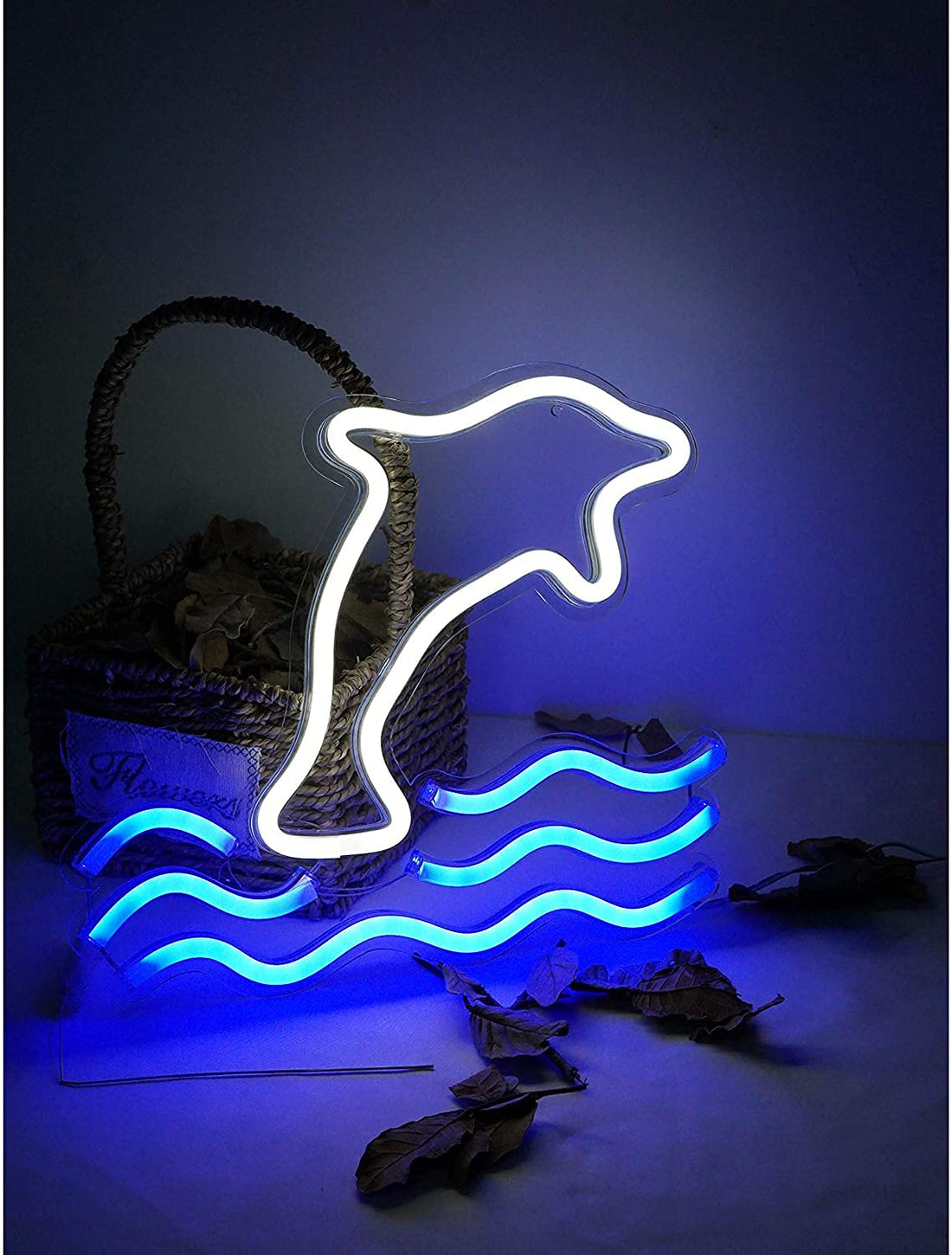 Dolphin Shaped Neon Wall Light (White )