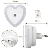 Xergy LED Night Light Heart Shape Color-Cool White , with Smart Sensor Dusk to Dawn Sensor, Daylight White for Bedroom, Bathroom, Kids Girls room (White)